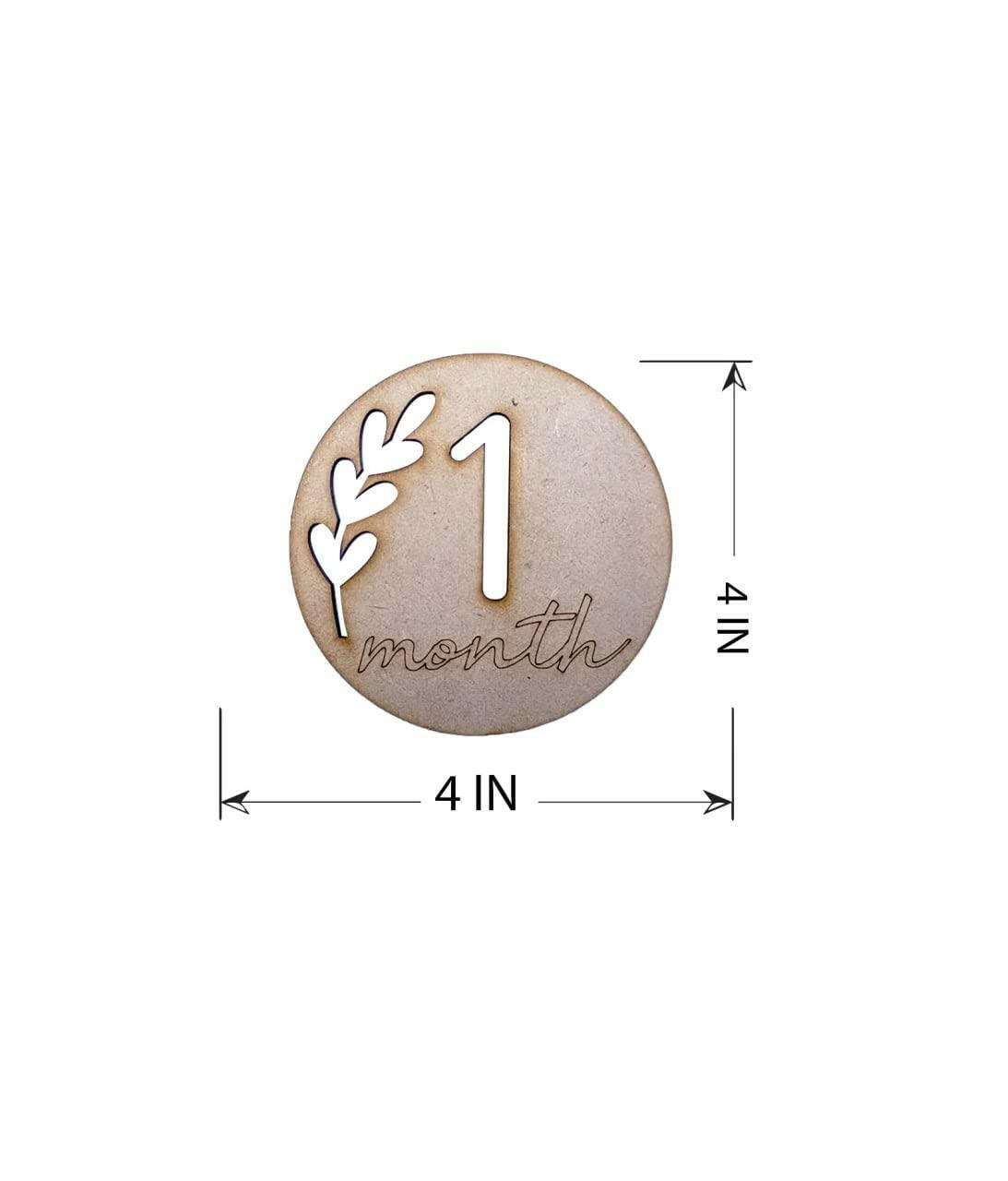 Haoser Wooden Monthly Milestone Discs for Baby Photos/Baby Milestone Cards/See Animals- Milestone Cards/New Baby Gift/Baby Shower Gift - Haoser